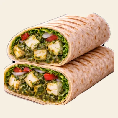 Palak Paneer Wrap, aufgeschnitten